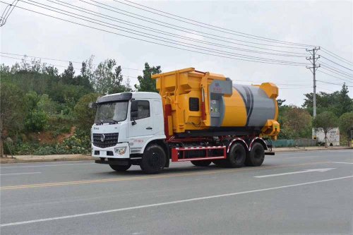 國六18方東風專底後雙橋 勾臂垃圾車