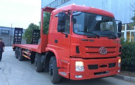 國五三環昊龍前四後八挖機平板車